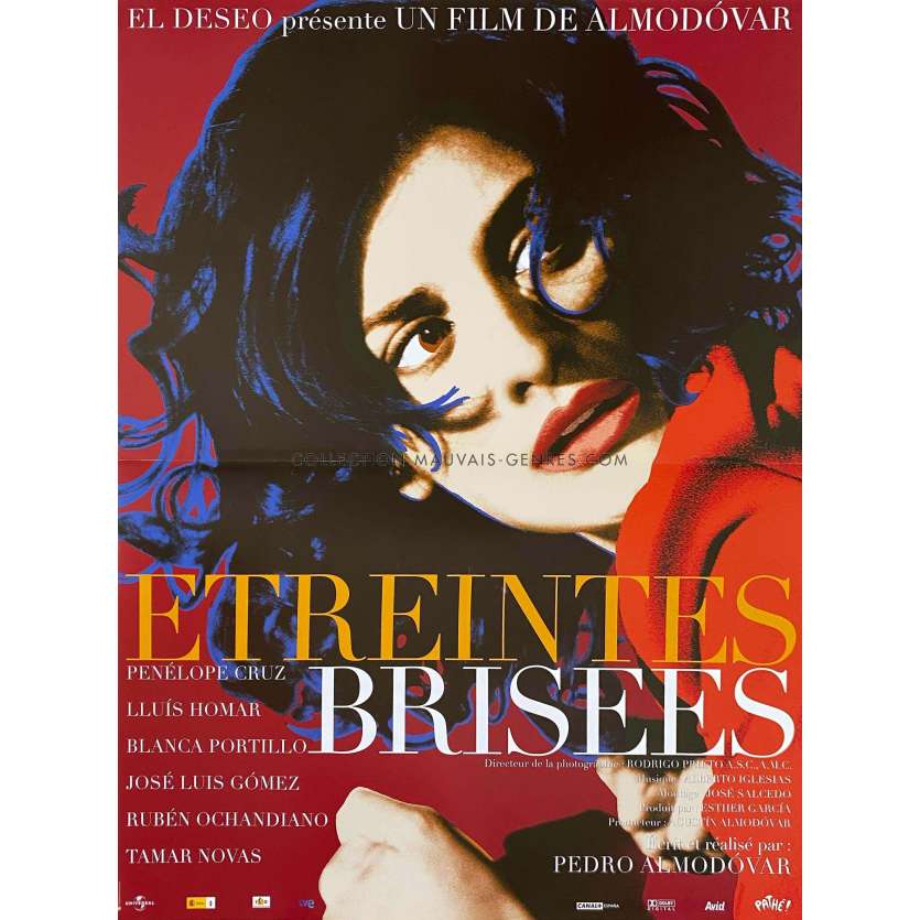 BROKEN EMBRACES French Movie Poster- 15x21 in. - 2009 - Pedro Almodovar, Penelope Cruz