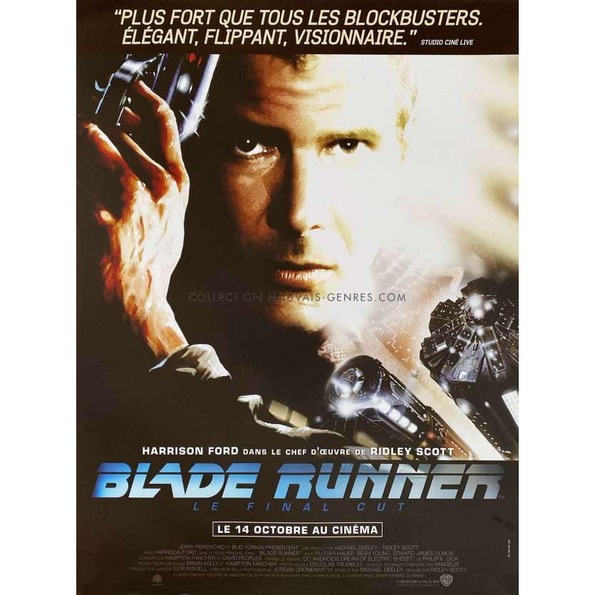 BLADE RUNNER French Movie Poster- 15x21 in. - 1982/R2015 - Ridley Scott, Harrison Ford