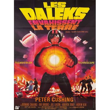 LES DALEKS ENVAHISSENT LA TERRE Affiche de cinéma- 120x160 cm. - 1966 - Peter Cushing, Gordon Flemyng