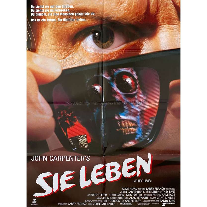 INVASION LOS ANGELES Affiche de cinéma- 118x83 cm. - 1988 - Roddy Piper, John Carpenter