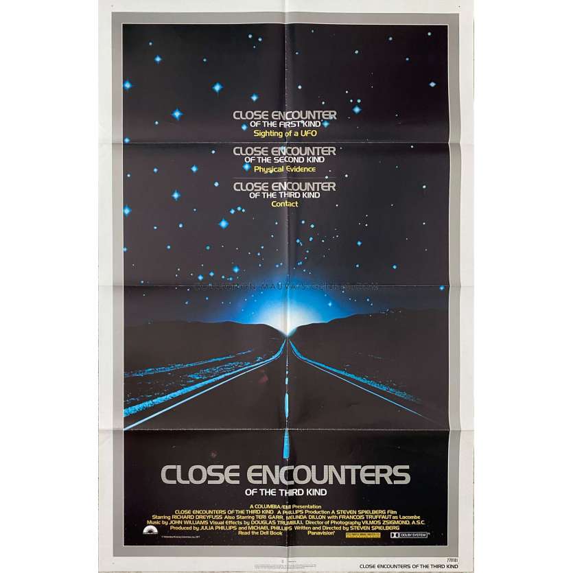 CLOSE ENCOUNTERS OF THE THIRD KIND U.S Movie Poster- 27x41 in. - 1977 - Steven Spielberg, Richard Dreyfuss