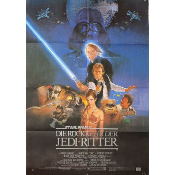 STAR WARS - THE RETURN OF THE JEDI German Movie Poster- 33x47 in. - 1983 - Richard Marquand, Harrison Ford