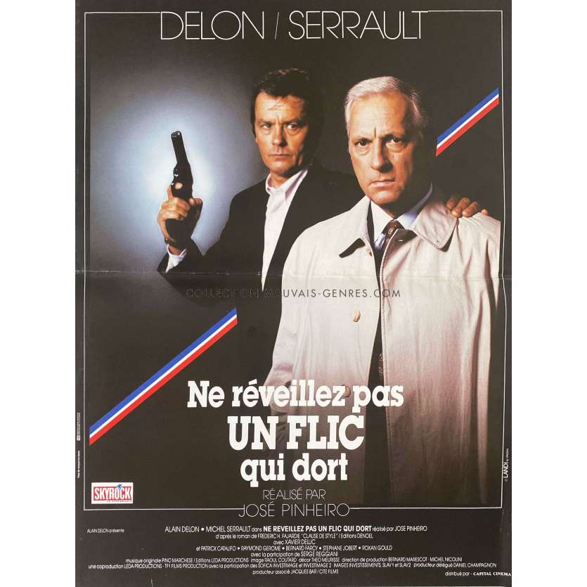 LET SLEEPING COPS LIE French Movie Poster- 15x21 in. - 1988 - José Pinheiro, Alain Delon