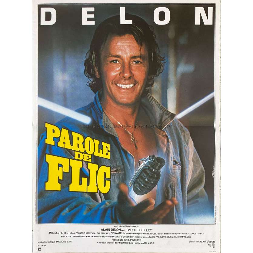 PAROLE DE FLIC Affiche de cinéma- 40x54 cm. - 1985 - Alain Delon, José Pinheiro