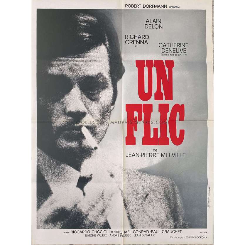 UN FLIC Affiche de cinéma- 60x80 cm. - 1972 - Alain Delon, Jean-Pierre Melville