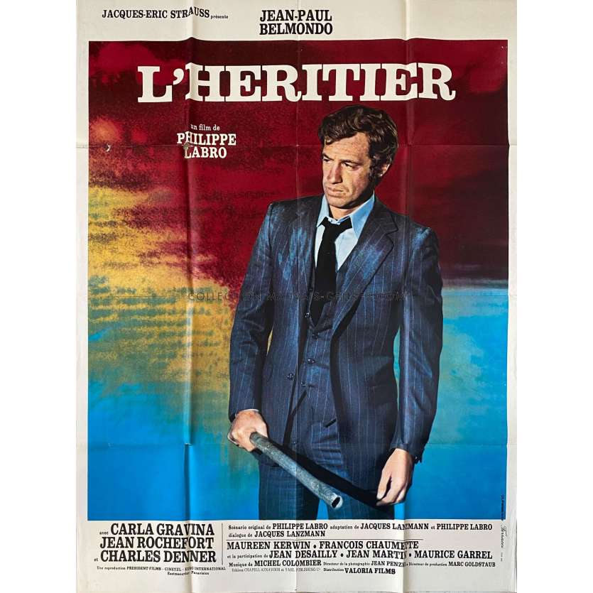 L'HERITIER Affiche de cinéma- 120x160 cm. - 1973 - Jean-Paul Belmondo, Philippe Labro