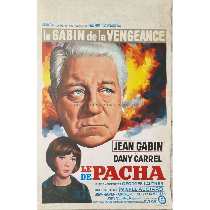 LE PACHA Affiche de cinéma- 35x55 cm. - 1968 - Jean Gabin, Georges Lautner