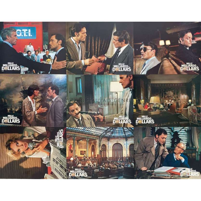 A THOUSAND BILLION DOLLARS French Lobby Cards x9 - 9x12 in. - 1982 - Henri Verneuil, Patrick Dewaere