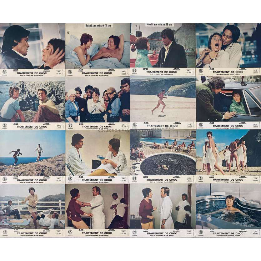 SHOCK TREATMENT French Lobby Cards x16 - 10x12 in. - 1973 - Alain Jessua, Alain Delon