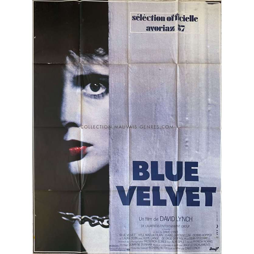 BLUE VELVET Affiche de film 120x160 cm - 1986 - Isabella Rosselini, David Lynch