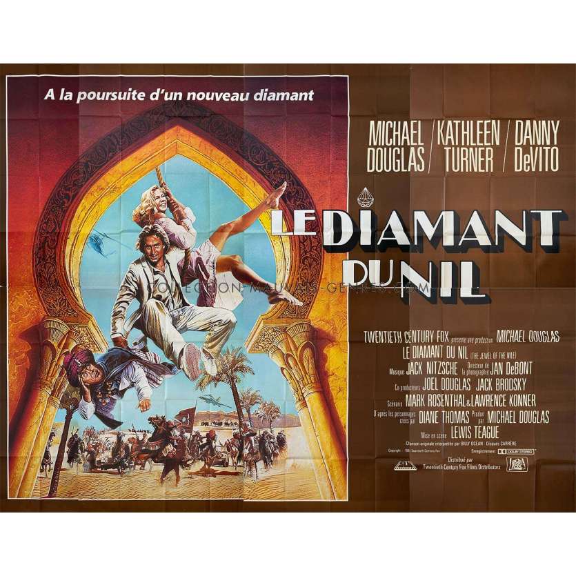 LE DIAMANT DU NIL Affiche de cinéma- 400x300 cm. - 1985 - Michael Douglas, Lewis Teague