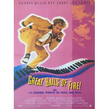 GREAT BALLS OF FIRE French Movie Poster- 15x21 in. - 1989 - Jim McBride, Dennis Quaid