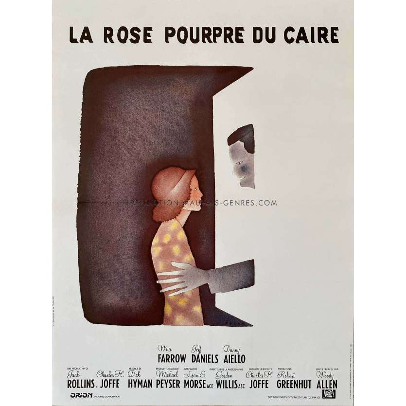 LA ROSE POURPRE DU CAIRE Affiche de cinéma- 40x54 cm. - 1985 - Mia Farrow, Woody Allen