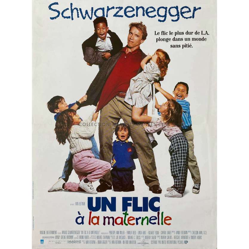 KINDERGARTEN COP French Movie Poster- 15x21 in. - 1990 - Ivan Reitman, Arnold Schwarzenegger