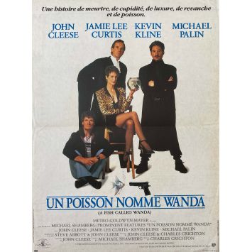 A FISH CALLED WANDA French Movie Poster- 15x21 in. - 1988 - John Cleese, Jamie Lee Curtis