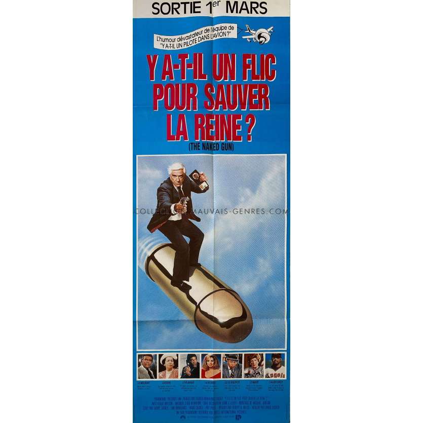 THE NAKED GUN French Movie Poster- 23x63 in. - 1988 - ZAZ, Leslie Nielsen