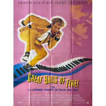 GREAT BALLS OF FIRE French Movie Poster- 47x63 in. - 1989 - Jim McBride, Dennis Quaid