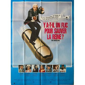 Y A-T-IL UN FLIC POUR SAUVER LA REINE Affiche de cinéma- 120x160 cm. - 1988 - Leslie Nielsen, ZAZ