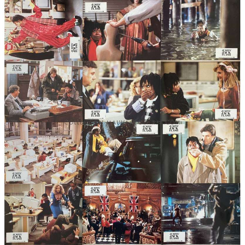 JUMPIN' JACK FLASH French Lobby Cards x12 - 9x12 in. - 1986 - Penny Marshall, Whoopi Goldberg