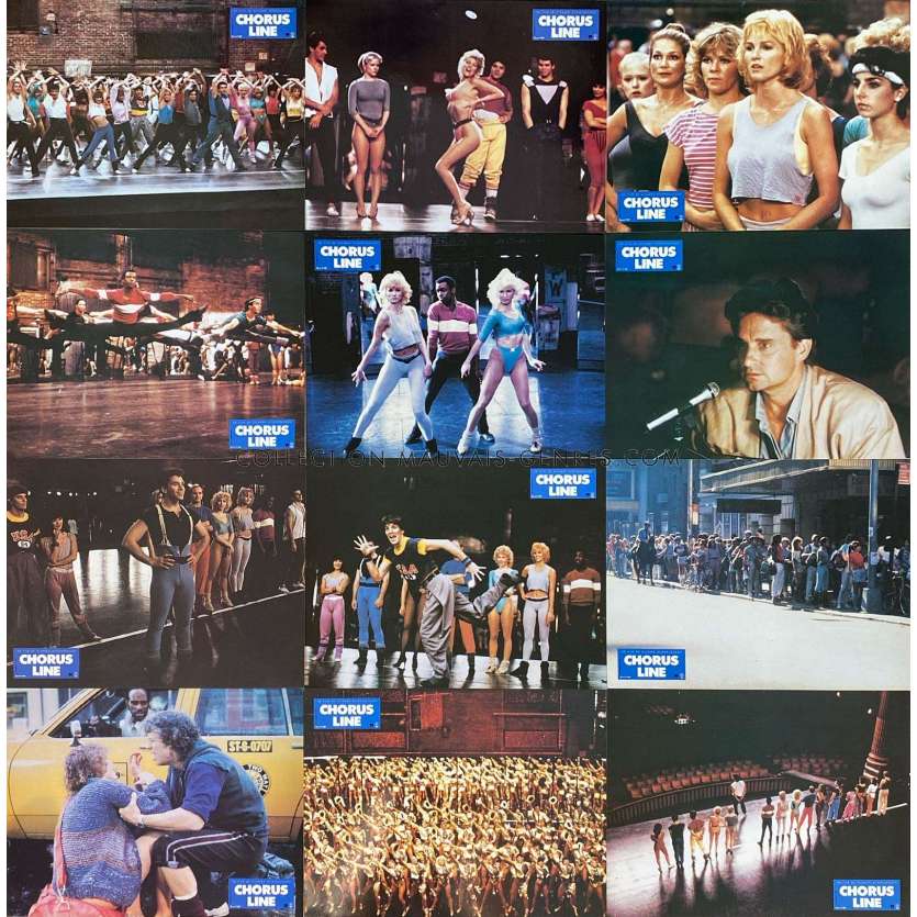 A CHORUS LINE French Lobby Cards x12 - 9x12 in. - 1985 - Richard Attenborough, Michael Douglas