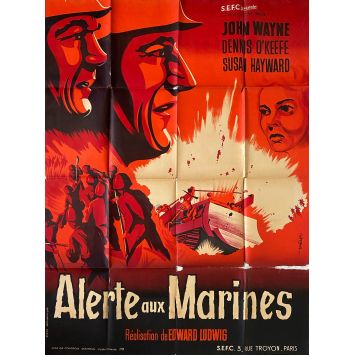 ALERTE AUX MARINES Affiche de cinéma- 120x160 cm. - 1944 - John Wayne, Edward Ludwig