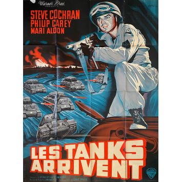 THE TANKS ARE COMING French Movie Poster- 47x63 in. - 1951 - Lewis Seiler, Steve Cochran