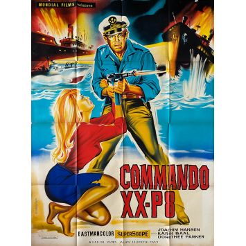 COMMANDO XX-P8 French Movie Poster- 47x63 in. - 1962 - Roberto Bianchi Montero, Karin Baal