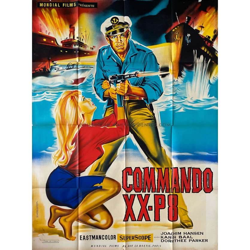 COMMANDO XX-P8 Affiche de cinéma- 120x160 cm. - 1962 - Karin Baal, Roberto Bianchi Montero