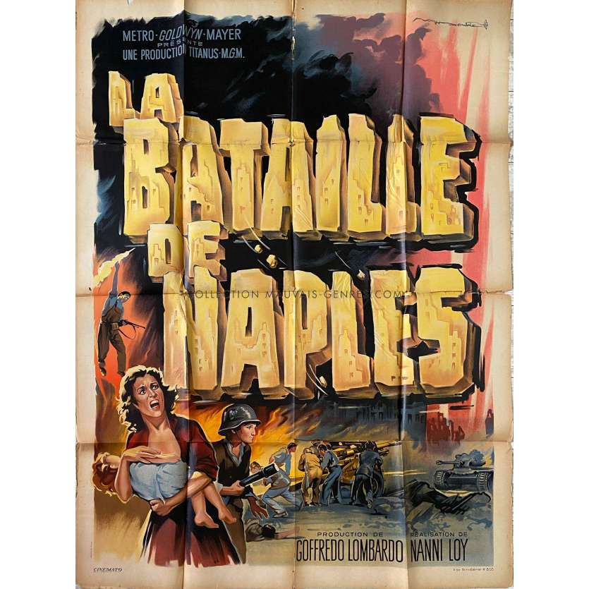 LA BATAILLE DE NAPLES Affiche de cinéma- 120x160 cm. - 1962 - Raffaele Barbato, Nanni Loy