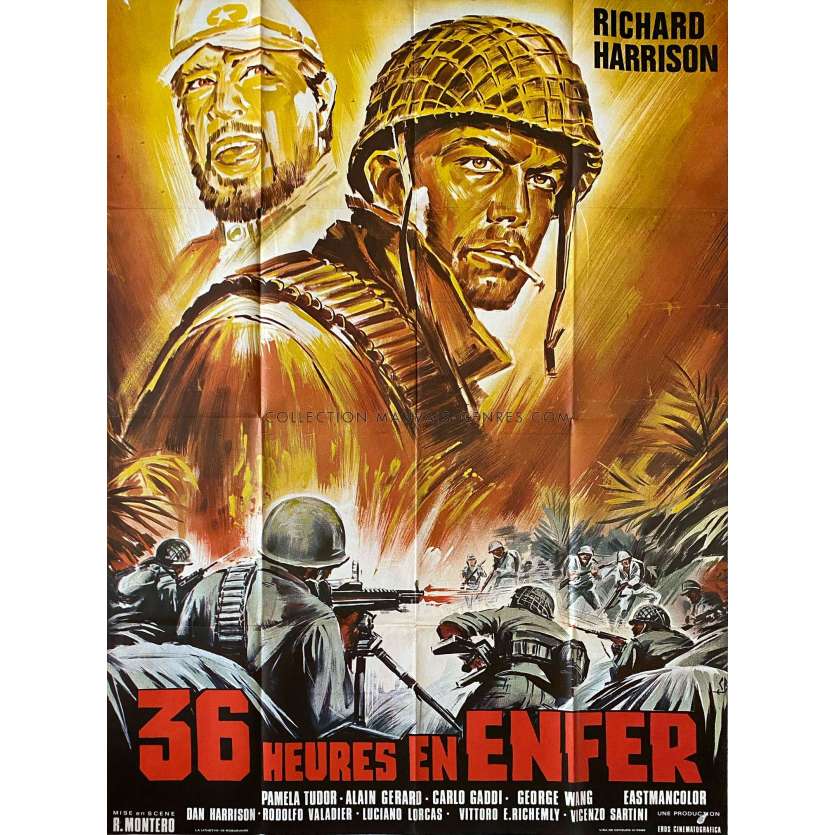 36 HEURES EN ENFER Affiche de cinéma- 120x160 cm. - 1969 - Richard Harrison, Roberto Bianchi Montero