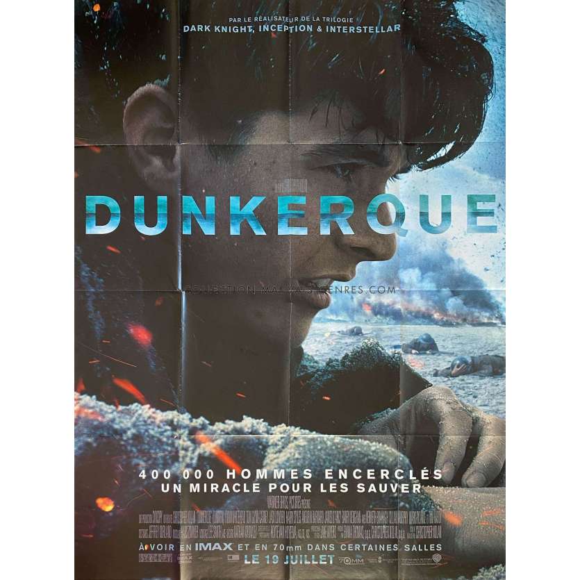 DUNKERQUE Affiche de cinéma- 120x160 cm. - 2017 - Tom Hardy, Christopher Nolan