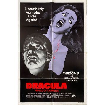 DRACULA PRINCE OF DARKNESS U.S Movie Poster- 27x41 in. - 1966/R1980 - Terence Fisher, Christopher Lee