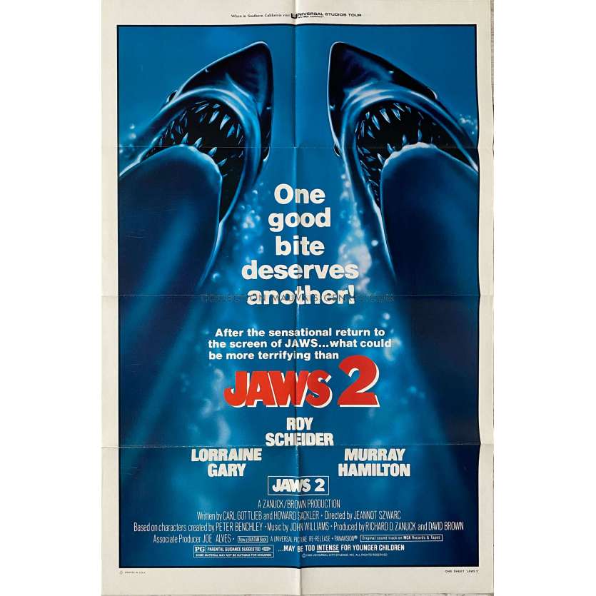 JAWS 2 U.S Movie Poster- 27x41 in. - 1978 - Jeannot Szwarc, Roy Sheider