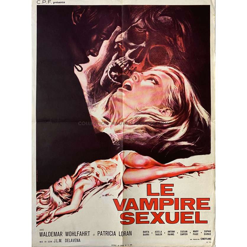 LE VAMPIRE SEXUEL Affiche de cinéma- 60x80 cm. - 1971 - Wal Davis, José Luis Madrid