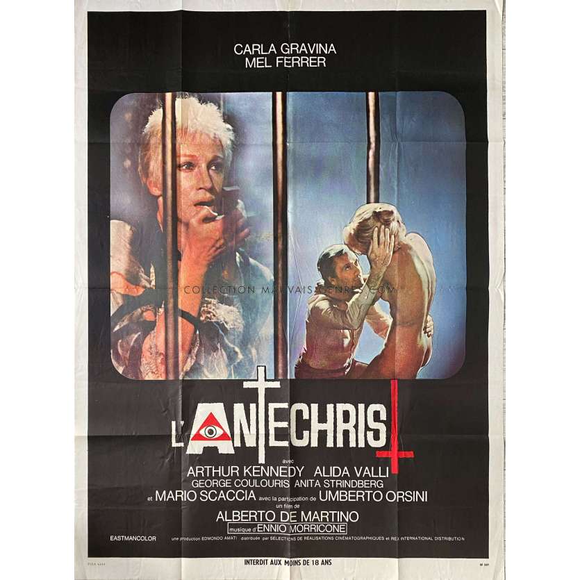 ANTICHRIST French Movie Poster- 47x63 in. - 1974 - Alberto De Martino, Mel Ferrer