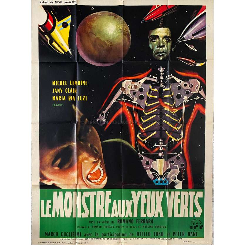 LE MONSTRE AUX YEUX VERTS Affiche de cinéma- 120x160 cm. - 1962 - Michel Lemoine, Romano Ferrara