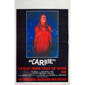 CARRIE Belgian Movie Poster- 14x21 in. - 1976 - Brian de Palma, Sissy Spacek