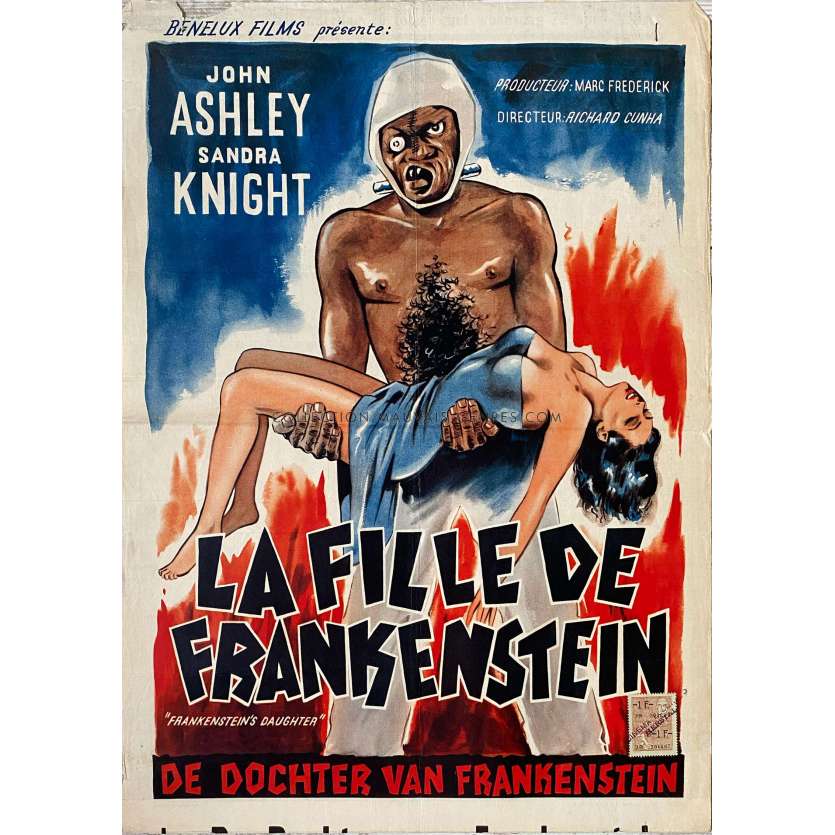 FRANKENSTEIN'S DAUGHTER Belgian Movie Poster- 14x21 in. - 1958 - Richard E. Cunha, Richard E. Cunha