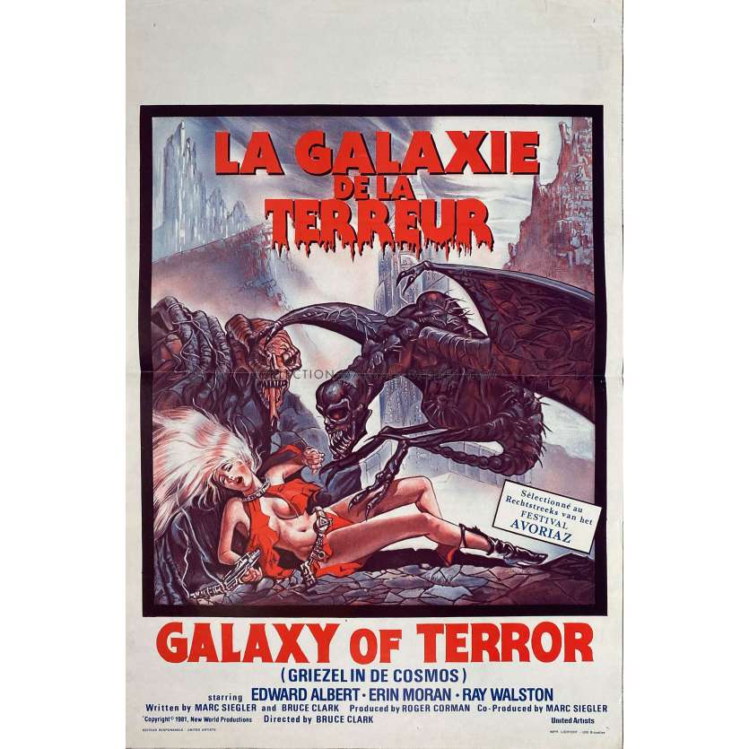 GALAXY OF TERROR Belgian Movie Poster- 14x21 in. - 1981 - Roger Corman, Edward Albert