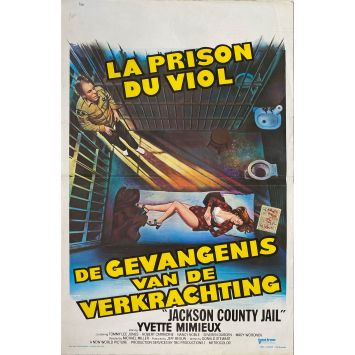 JACKSON COUNTY JAIL Belgian Movie Poster- 14x21 in. - 1976 - Michael Miller, Yvette Mimieux