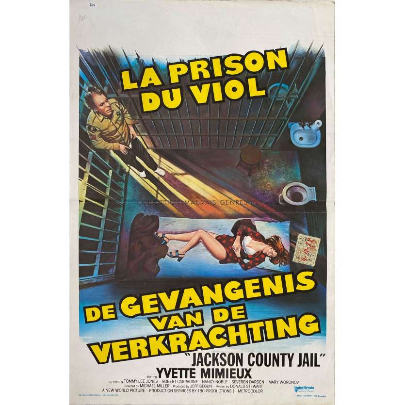 JACKSON COUNTY JAIL Belgian Movie Poster- 14x21 in. - 1976 - Michael Miller, Yvette Mimieux