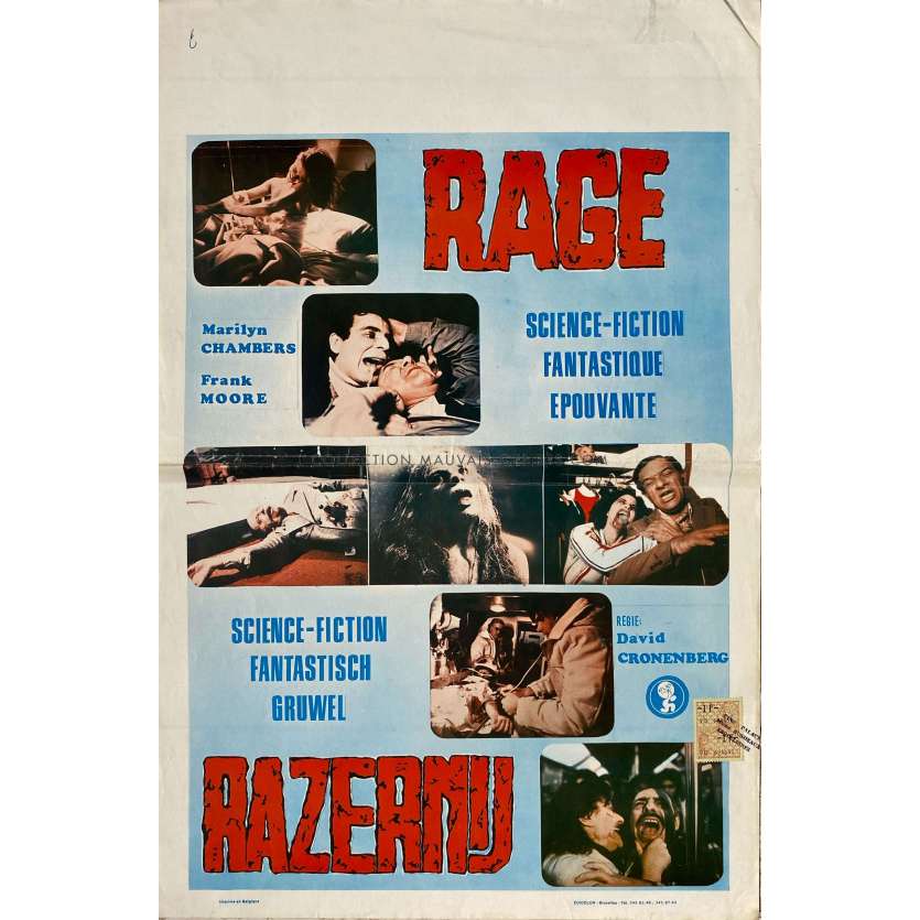 RABID Belgian Movie Poster- 14x21 in. - 1977 - David Cronenberg, Marilyn Chambers