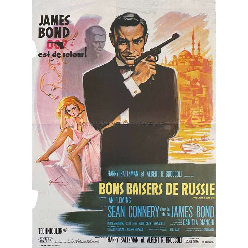 BONS BAISERS DE RUSSIE Affiche de cinéma- 40x54 cm. - 1964/R1970 - Sean Connery, Terence Young