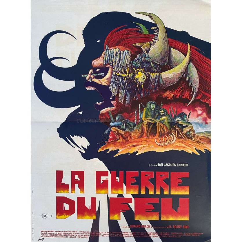 QUEST FOR FIRE French Movie Poster Style B - 15x21 in. - 1981 - Jean-Jacques Annaud, Ron Perlman