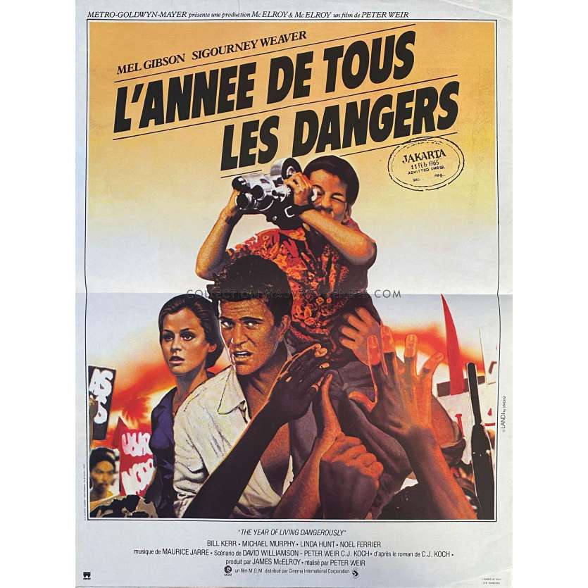 THE YEAR OF LIVING DANGEROUSLY French Movie Poster- 15x21 in. - 1982 - Peter Weir, Mel Gibson