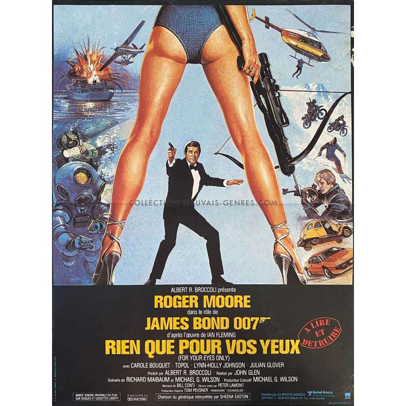 FOR YOUR EYES ONLY French Movie Poster- 15x21 in. - 1981 - John Glen, Roger Moore