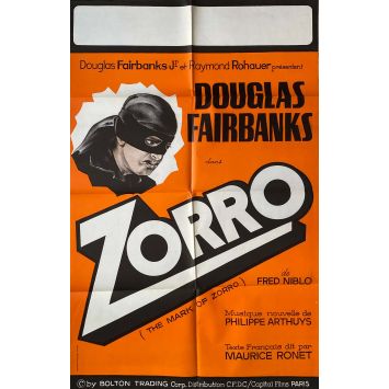 THE MARK OF ZORRO (SILENT) French Movie Poster- 32x47 in. - 1920/R1981 - Fred Niblo, Douglas Fairbanks