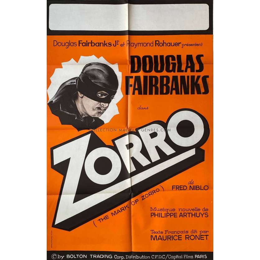 LE SIGNE DE ZORRO (MUET) Affiche de cinéma- 80x120 cm. - 1920/R1981 - Douglas Fairbanks, Fred Niblo