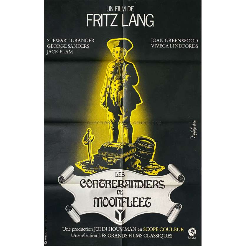 LES CONTREBANDIERS DE MOONFLEET Affiche de cinéma- 80x120 cm. - 1955/R1981 - Stewart Granger, Fritz Lang