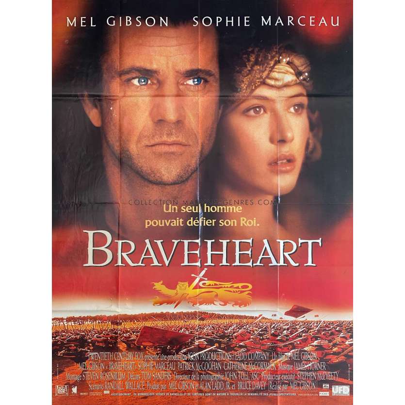 BRAVEHEART Affiche de cinéma- 120x160 cm. - 1995 - Patrick McGoohan, Mel Gibson